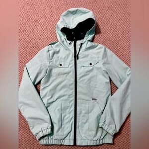 Women’s Volcom Enemy Lines Rain/Windbreaker Mint Green Size XS